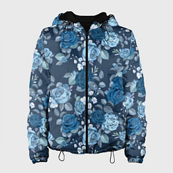 Женская куртка Голубые розы паттерн