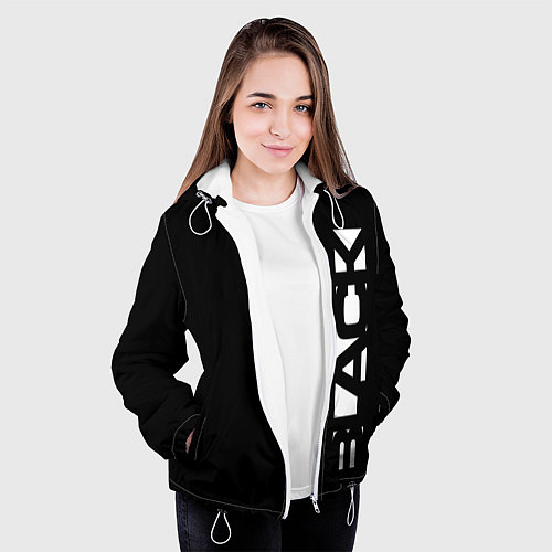 Женская куртка Black minimalistik / 3D-Белый – фото 3
