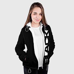 Куртка с капюшоном женская Black minimalistik, цвет: 3D-белый — фото 2