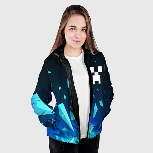 Женская куртка Minecraft взрыв частиц / 3D-Черный – фото 3