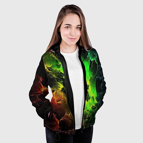 Женская куртка Зеленое небо / 3D-Черный – фото 3