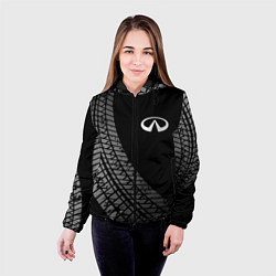 Куртка с капюшоном женская Infiniti tire tracks, цвет: 3D-черный — фото 2