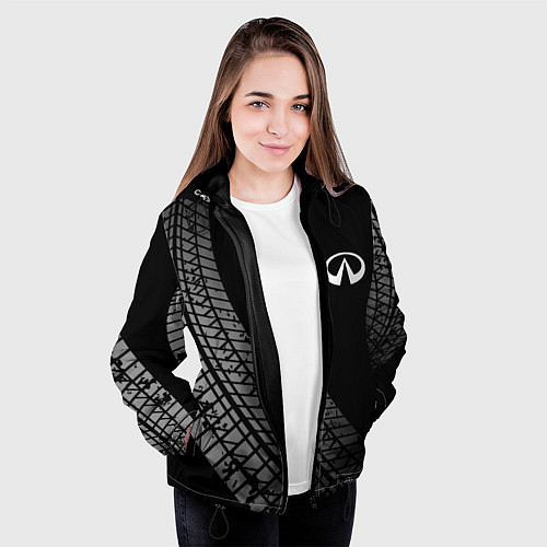 Женская куртка Infiniti tire tracks / 3D-Черный – фото 3