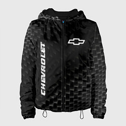Куртка с капюшоном женская Chevrolet карбоновый фон, цвет: 3D-черный