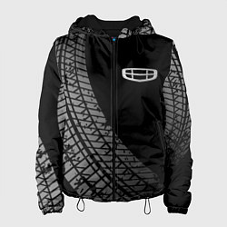 Куртка с капюшоном женская Geely tire tracks, цвет: 3D-черный