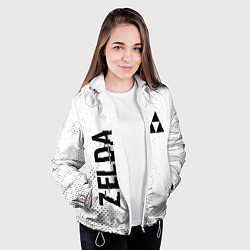 Куртка с капюшоном женская Zelda glitch на светлом фоне: надпись, символ, цвет: 3D-белый — фото 2