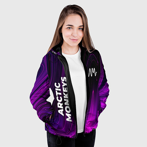 Женская куртка Arctic Monkeys violet plasma / 3D-Черный – фото 3