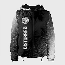 Куртка с капюшоном женская Disturbed glitch на темном фоне: по-вертикали, цвет: 3D-черный