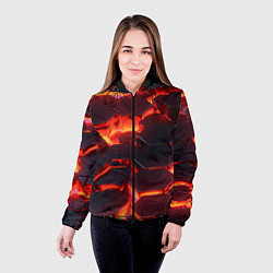 Куртка с капюшоном женская Огненные наносоты, цвет: 3D-черный — фото 2