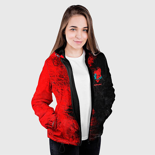 Женская куртка Cyberpunk 2077 game / 3D-Черный – фото 3