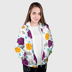 Куртка с капюшоном женская Дождик, цвет: 3D-белый — фото 2