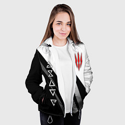 Куртка с капюшоном женская The witcher - знаки, цвет: 3D-белый — фото 2