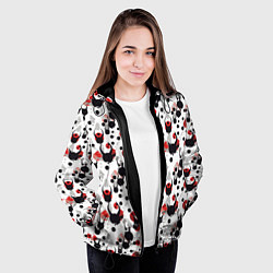 Куртка с капюшоном женская Паттерн с рогами, цвет: 3D-черный — фото 2