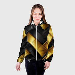 Куртка с капюшоном женская Gold black luxury, цвет: 3D-белый — фото 2