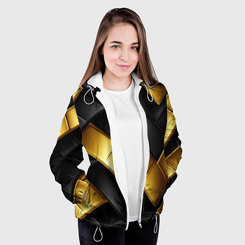 Женская куртка Gold black luxury / 3D-Белый – фото 3