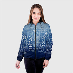Куртка с капюшоном женская Мир словесных пазлов, цвет: 3D-черный — фото 2