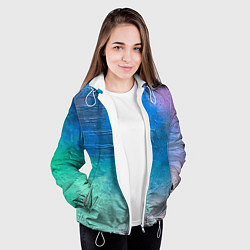 Куртка с капюшоном женская Пудра и голубые краски, цвет: 3D-белый — фото 2