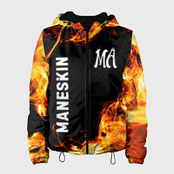 Куртка с капюшоном женская Maneskin и пылающий огонь, цвет: 3D-черный