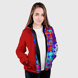 Куртка с капюшоном женская Смайлики для общения, цвет: 3D-черный — фото 2