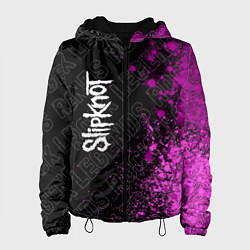 Куртка с капюшоном женская Slipknot rock legends: по-вертикали, цвет: 3D-черный