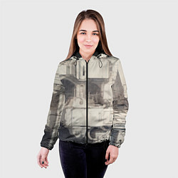 Куртка с капюшоном женская Футуристическая архитектура будущего, цвет: 3D-черный — фото 2