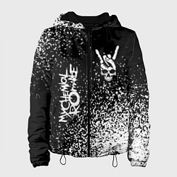 Куртка с капюшоном женская My Chemical Romance и рок символ на темном фоне, цвет: 3D-черный