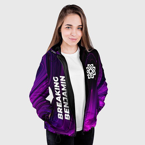 Женская куртка Breaking Benjamin violet plasma / 3D-Черный – фото 3