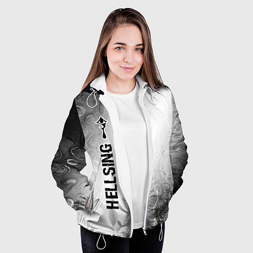 Женская куртка Hellsing glitch на светлом фоне: по-вертикали / 3D-Белый – фото 3