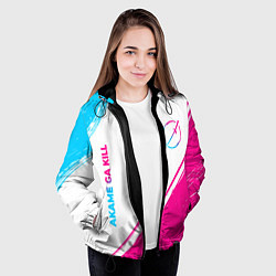 Куртка с капюшоном женская Akame ga Kill neon gradient style: надпись, символ, цвет: 3D-черный — фото 2