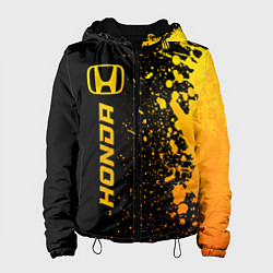 Куртка с капюшоном женская Honda - gold gradient: по-вертикали, цвет: 3D-черный
