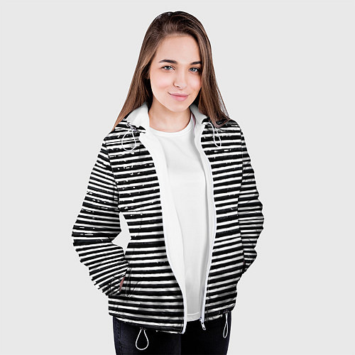 Женская куртка Квадрат за полосами / 3D-Белый – фото 3