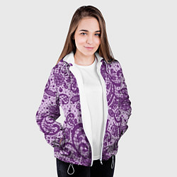 Куртка с капюшоном женская Фиолетовая фантазия, цвет: 3D-белый — фото 2