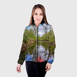 Куртка с капюшоном женская Красная байдарка, цвет: 3D-черный — фото 2