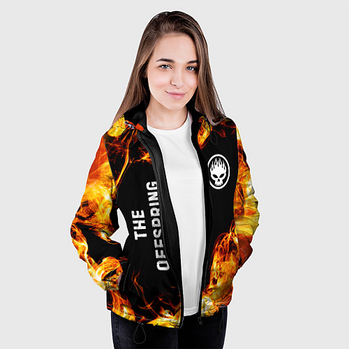 Женская куртка The Offspring и пылающий огонь / 3D-Черный – фото 3