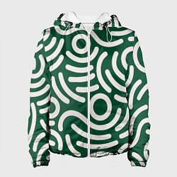 Куртка с капюшоном женская Абстрактный белый узор, цвет: 3D-белый