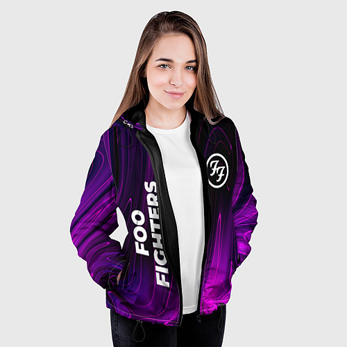 Женская куртка Foo Fighters violet plasma / 3D-Черный – фото 3