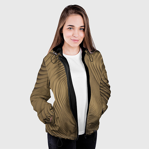 Женская куртка Фантазия в хаки / 3D-Черный – фото 3