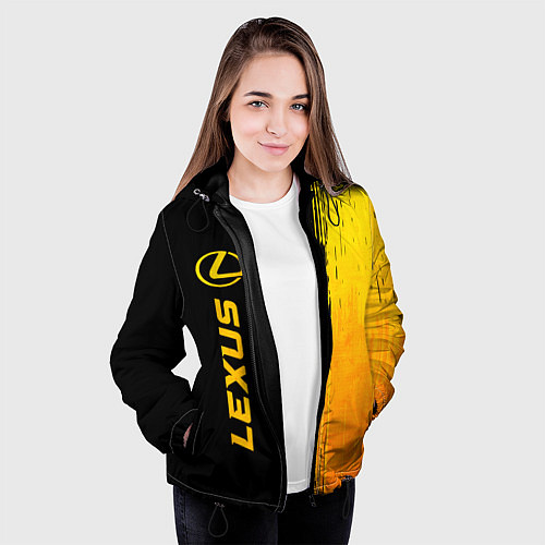 Женская куртка Lexus - gold gradient: по-вертикали / 3D-Черный – фото 3