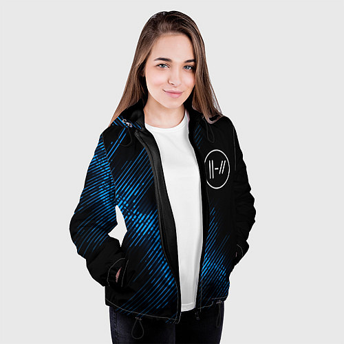 Женская куртка Twenty One Pilots звуковая волна / 3D-Черный – фото 3