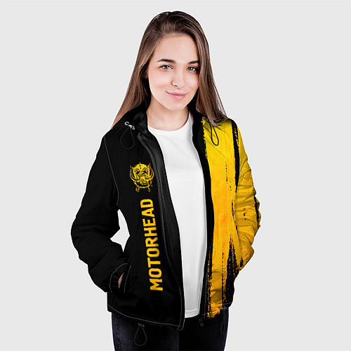 Женская куртка Motorhead - gold gradient: по-вертикали / 3D-Черный – фото 3