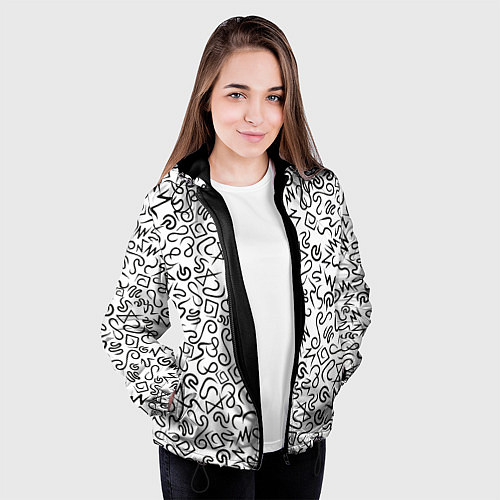 Женская куртка Текстурка / 3D-Черный – фото 3