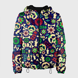 Куртка с капюшоном женская Мексиканский карнавал - Carnaval Mexicano, цвет: 3D-черный