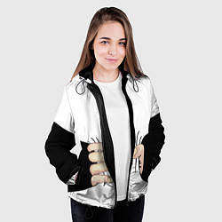 Куртка с капюшоном женская Рука сжимает талию, цвет: 3D-черный — фото 2