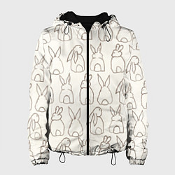 Женская куртка Хвостики зайчиков - паттерн на молочном