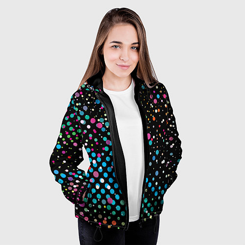 Женская куртка Яркие брызги / 3D-Черный – фото 3