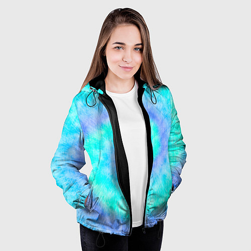 Женская куртка Тай дай морская волна / 3D-Черный – фото 3