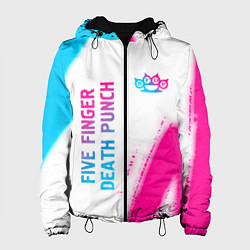 Куртка с капюшоном женская Five Finger Death Punch neon gradient style: надпи, цвет: 3D-черный