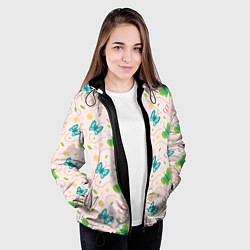 Куртка с капюшоном женская Прекрасные бабочки, цвет: 3D-черный — фото 2