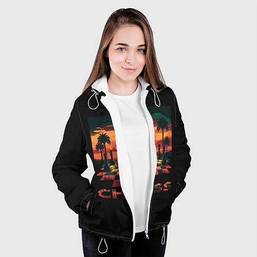 Женская куртка Chess - на закате / 3D-Белый – фото 3