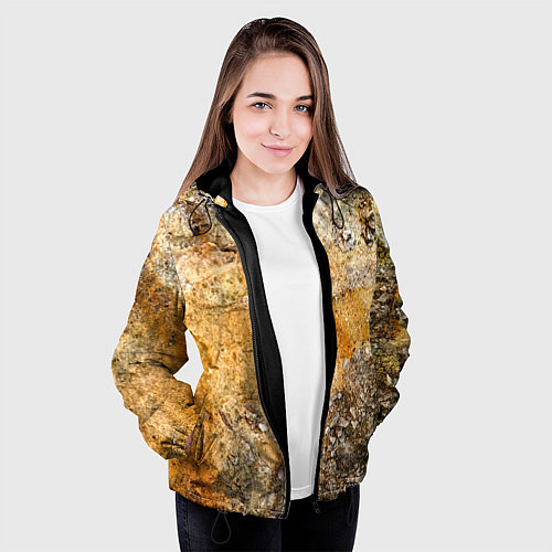 Женская куртка Скалистая поверхность / 3D-Черный – фото 3